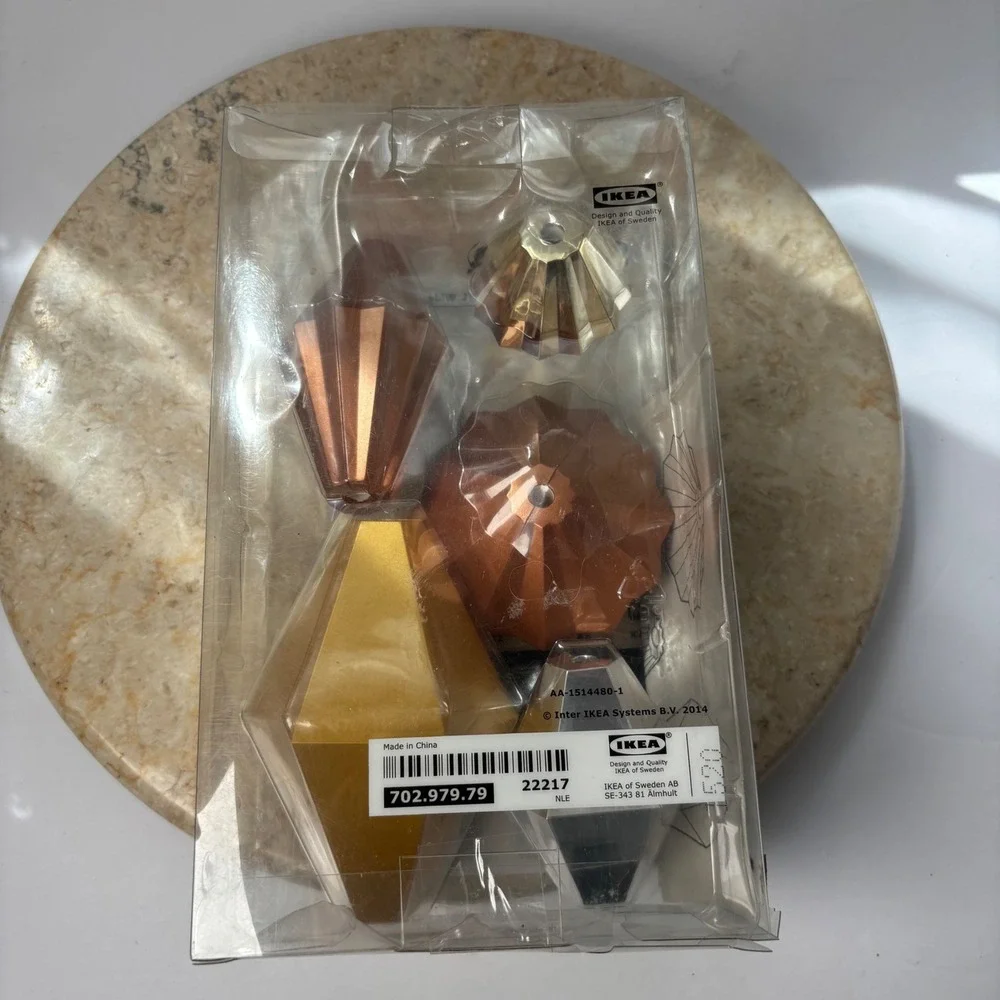 SET OF 2 IKEA SATTRA‎ Pendant Lamp Decoration Gold Copper Silver 702.979.79 NEW